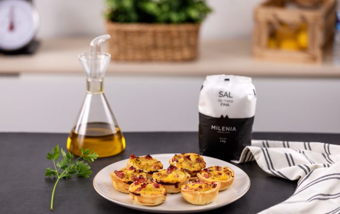 tartaletas de jamón y puerro