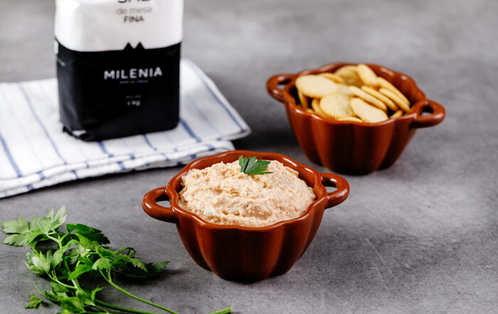pate surimi, atún y sal de mesa fina milenia